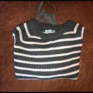 Green&White stripe sweater